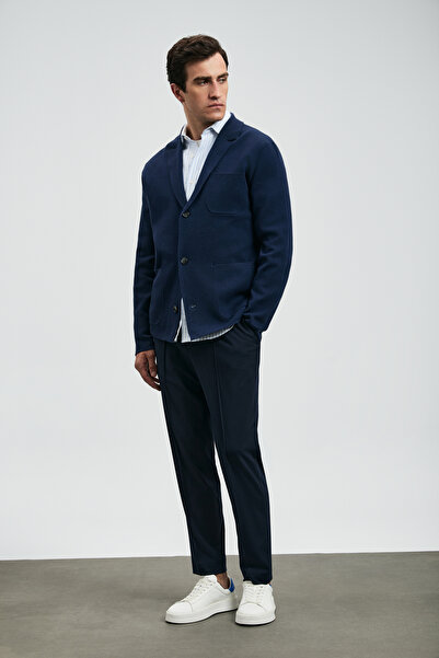 Lufian Ανδρικό παντελόνι Chino Simon Smart Slim Fit Navy Blue