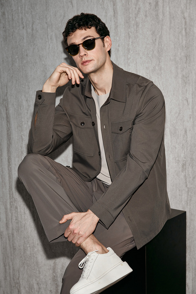 Lufian Gary Erkek Gömlek Ceket Toprak