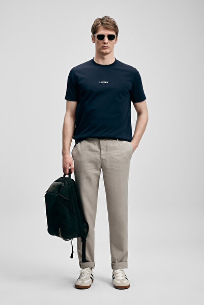 Lufian Marcus Modern Graphic T-Shirt Navy Blue