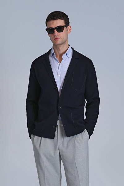 Lufian Leader Men's Cardigan Navy Blue