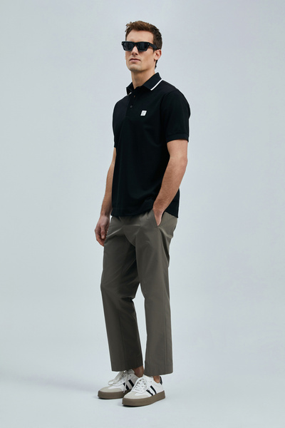 Lufian Ανδρικό μπλουζάκι πόλο Echo Smart Μαύρο