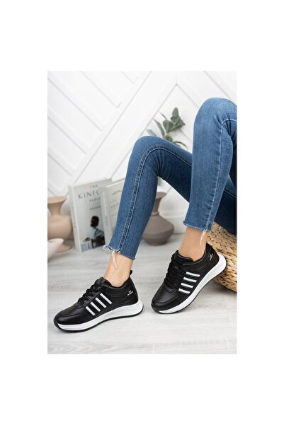 infinite8 Infinite Kadın Erkek Günlük Genç Sneaker, Ortopedikyürüyüş Ayakkabısı Siyah