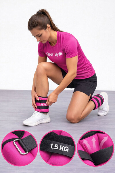 Spor Byfit 1.5 كجم × 2 قطعة أوزان كاحل وردية