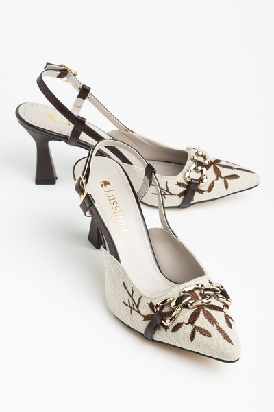 Moda Hanım Γυναικείο Bitter Brown Daily Open Back Παπούτσι με τακούνι