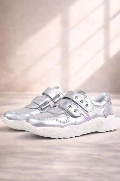 Rakerplus Γνήσιο δέρμα Silver Star Λεπτομερή αθλητικά παπούτσια για κορίτσια