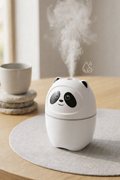 HGROUP 3’ü 1 Arada Panda Şekilli Mini Hava Nemlendirici – Sessiz LED Işıklı U...