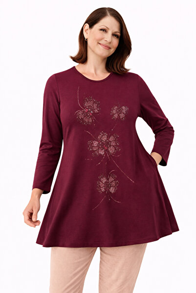 Mutlu City Women's Combed Cotton Tunic for Middle-Aged and Older Mothers 4745