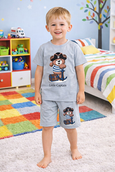 zahider Αγορίστικο σετ πιτζάμες με σορτς, 100% βαμβακερό, με στάμπα, για το κ...