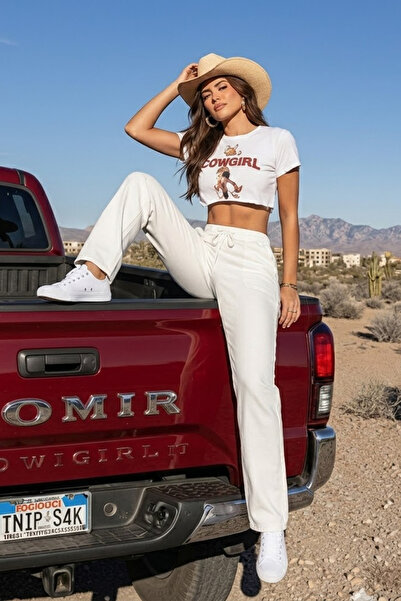 Kadın Salaş Yazlık Beyaz Keten Pantolon