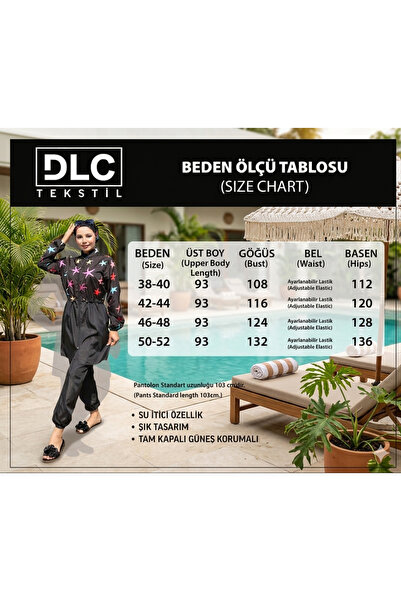 DLC Tekstil Mayo-Haşema belden ayarlanabilir lastikli (Bone hediyeli)