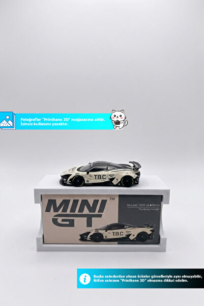 Printhane 3D Mini GT 1/64 Ölçek Model Araba Sergileme Standı Beyaz