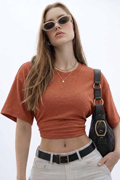 COMBİNE MİCHAİL Γυναικεία μπλούζα με λεπτομέρεια στη μέση, σε στυλ πούδρας κα...