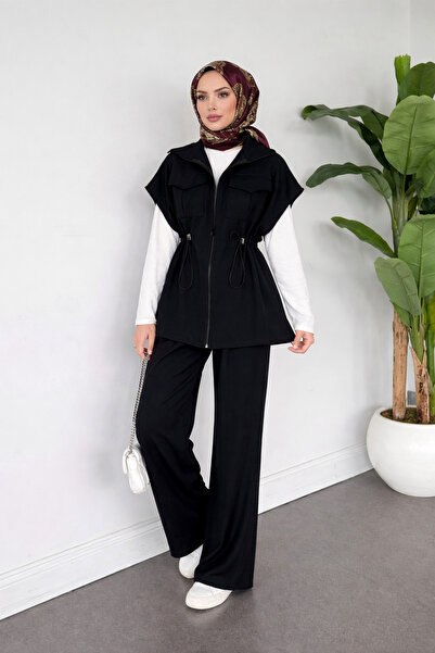 Asya Karen Retro Oysho Yelekli Takım