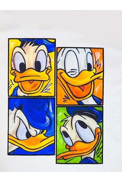 ARMY STORE Tricou alb cu imprimeu Donald Duck, Negru – Streetwear pentru bărbați - L, Alb