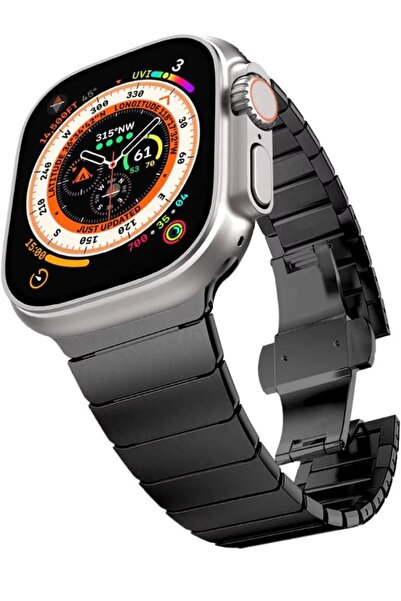 SONREİR Apple Watch Uyumlu Paslanmaz Çelik Bilezik Akıllı Saat Kordonu 45-49m...