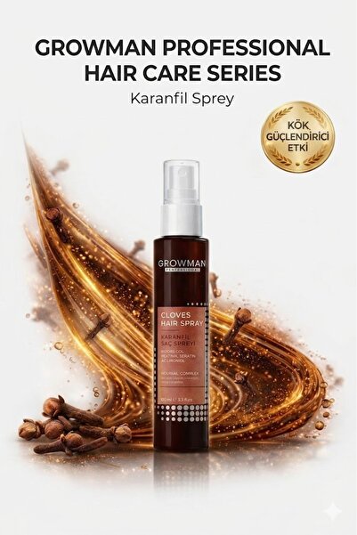 growman Doğal Karanfil Suyu Saç Spreyi 100 ML - Hızlı Uzama Etkili ve Saç Der...