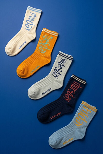 Katia&Bony Συσκευασία 5 Weekdays Παιδικές κάλτσες με μοτίβο