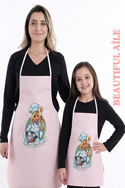 sevilya Beautiful Family Liquid Proof Waterproof Kitchen Apron Adult and Chil...