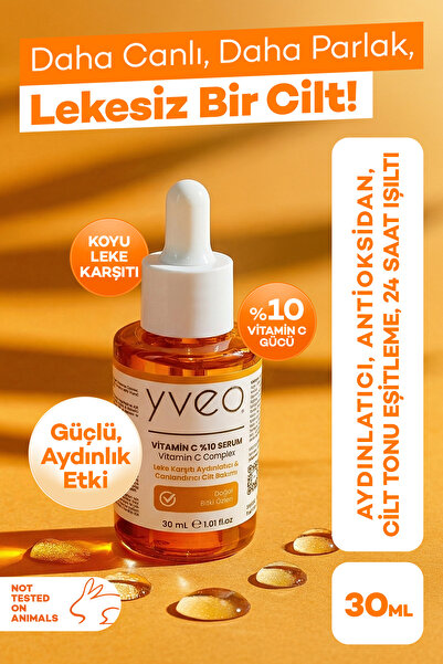 YVEO Vitamin C %10 Serum Leke Karşıtı & Canlandırıcı Cilt Bakımı (30 ml)