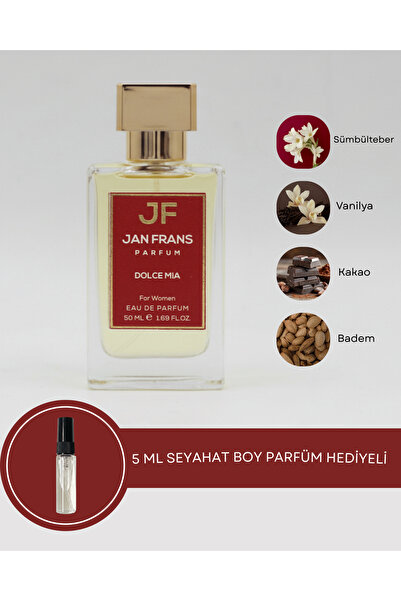 JF JAN FRANS Dolce Mia - Vanilya Vanilyalı Çiçeksi Kokulu 50ml Kalıcı Edp Kad...