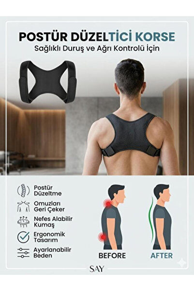Ankaflex Exp Dik Oturma Dik Duruş Kambur Korsesi Medikal Ortopedik Düzenleyic...