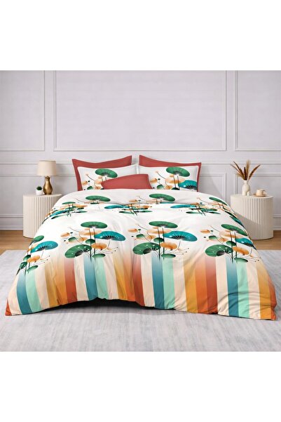 Pucioasa Double bed linen 6 pieces with elastic, Finet Cotton, 2 persons, Sul...