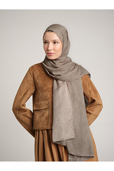 Ayshara Σιραζέ Μονόγραμμα Φλατ Με σχέδιο Διπλής όψης Σάλι - Πέτρα Βιζόν