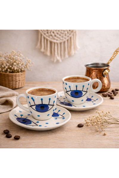 Oria 2 Person Handmade Turkish Coffee Cup Set