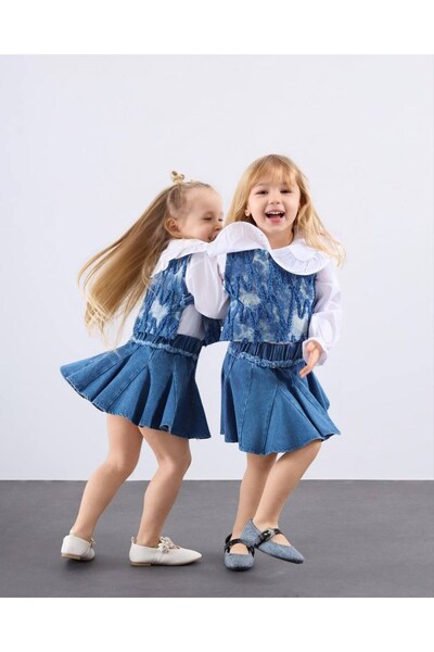 le petit sole Κοριτσίστικο σετ τζιν 3 τεμαχίων