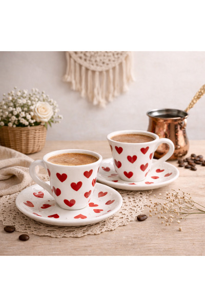 Oria 2 Person Handmade Turkish Coffee Cup Set