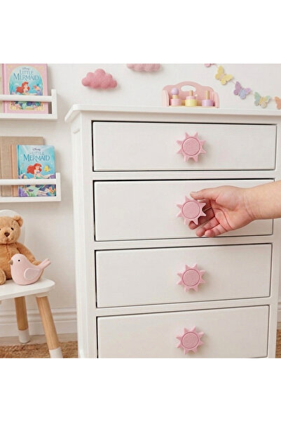 Kafs Store 4’lü Set Güneş Çocuk Odası Mobilya Kulbu – 4.7 cm Dekoratif Çekmec...
