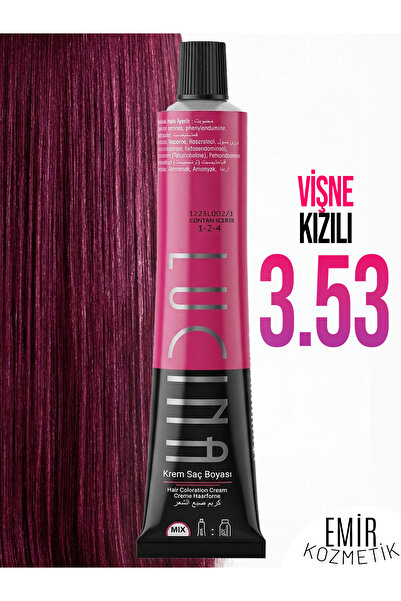 Lucina Krem Saç Boyası No 3.53 - Vişne Kızılı 60ml + Pierra Oksidan 60ml