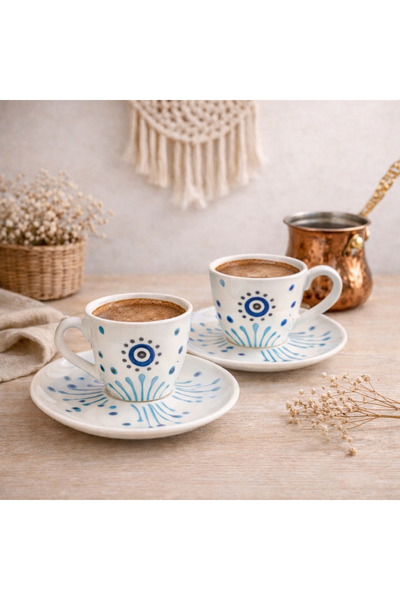 Oria 2 Person Handmade Turkish Coffee Cup Set