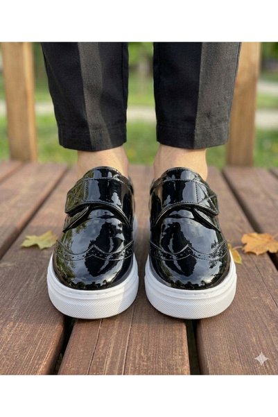 PATİK BEBE ERKEK ÇOCUK SİYAH RUGAN HAFİF VE ESNEK CASUAL KLASİK AYAKKABI