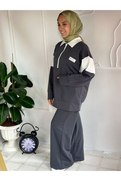 Meralles Double Jardon Fabric Stone Detailed Suit (Leggings)