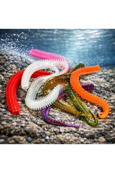 Megsaydin LRF Silikon Kurt 0.8g 8mm, Avcı Yumuşak Silikon, Balık Avı