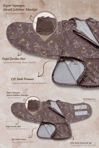 Qundaq Newborn Swaddle Set – Hip-Friendly Little Bird Tail Pattern