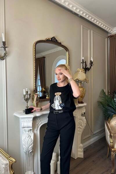 lizge giyim Flared Belted Pants