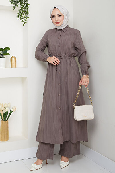 InStyle Σετ μακρύ τουνίκ και παντελόνι φρυδιών βιζόν