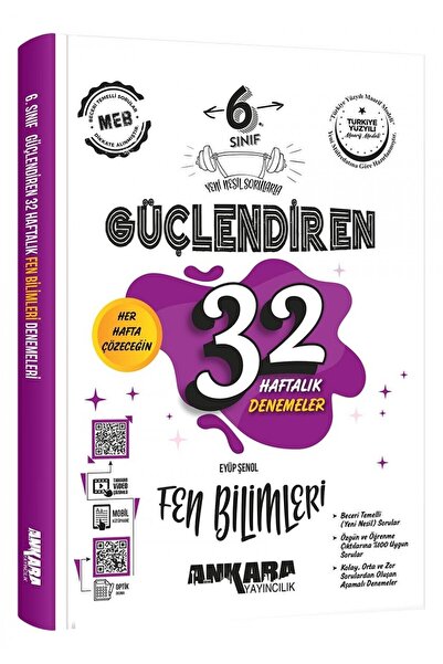 Ankara Yayıncılık 6. Sınıf Güçlendiren 32 Haftalık Fen Bilimleri Kazanım Dene...