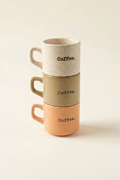 Tutku Home 3'lü Kupa Bardak, Cofee (300 Ml)