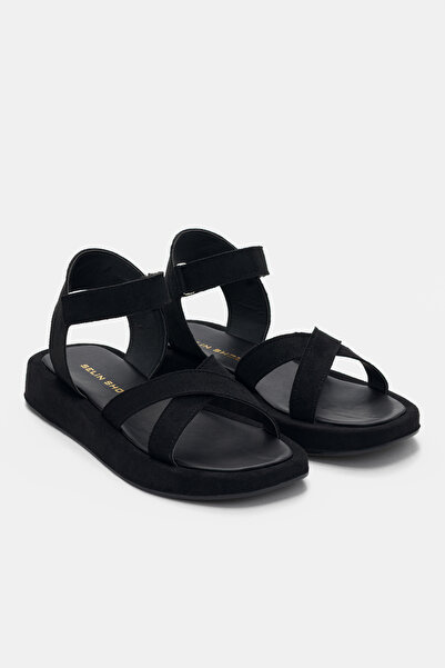 selin shoes Γυναικεία σανδάλια Calina με λεπτομέρεια σταυρωτής ταινίας μπροστ...