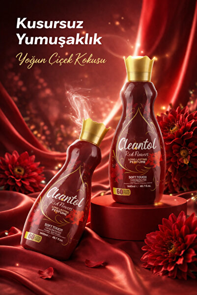 Cleantol Çamaşır Yumuşatıcısı Kırmızı Çiçekler 1440 ml / x2 / 60 Yıkama
