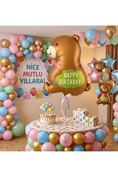 PASTA ADAM PARTİ VE PASTA MALZEMELERİ Sevimli Konsept Ayı Folyo Balon - Hava ...