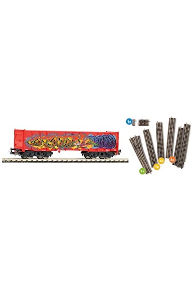 Piko Set extensie sine cu terasament + vagon,H0,PIKO 55380
