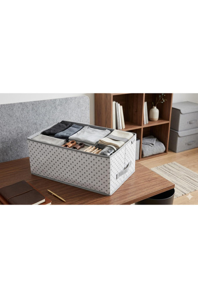 DEMİROĞLU EV TEKSTİL 4 τμχ Οργανωτής ντουλάπας Πτυσσόμενο κουτί αποθήκευσης ρ...