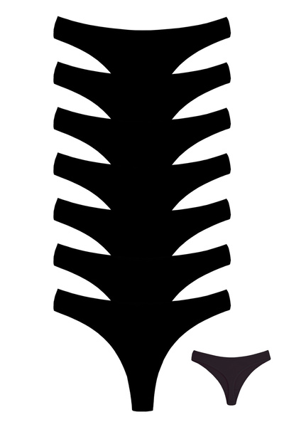 Dominant Γυναικείο μαύρο στρινγκ βαμβακερό Lycra 7 Πακέτο 29875-603