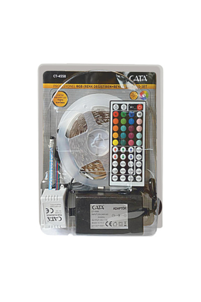 Cata CT-4558 Üç Çip İç Mekan RGB Şerit Led Set (60 ledli 5050 çip) - 362 renk...