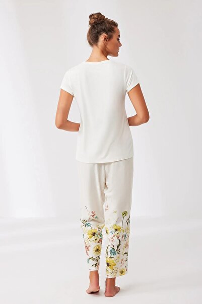 Penyemood Set de pijamale din bumbac pieptănat Mood, alb 9245PJTK