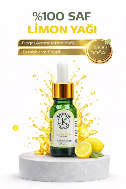 KARUM Limon Uçucu Yağ %100 Saf ve Doğal Cam Damlalıklı 10 mL